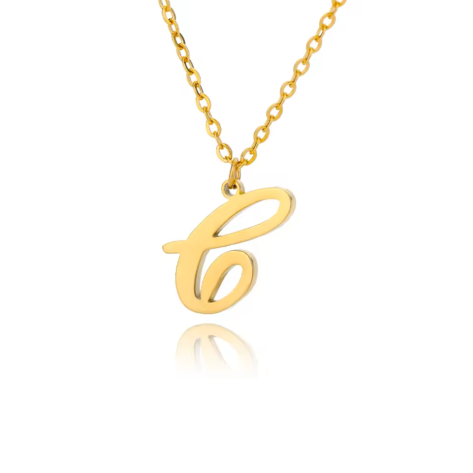 Dainty Initial Letter Necklaces For Women Gold Color Minimalist Stainless Steel Initial Necklace