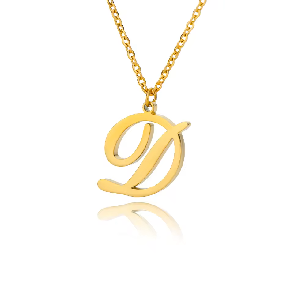 Dainty Initial Letter Necklaces For Women Gold Color Minimalist Stainless Steel Initial Necklace