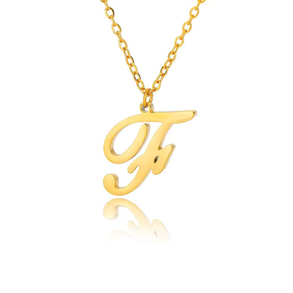 Dainty Initial Letter Necklaces For Women Gold Color Minimalist Stainless Steel Initial Necklace