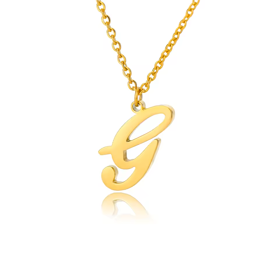 Dainty Initial Letter Necklaces For Women Gold Color Minimalist Stainless Steel Initial Necklace