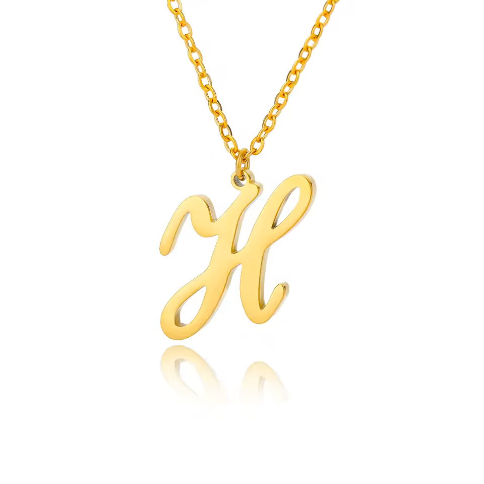 Dainty Initial Letter Necklaces For Women Gold Color Minimalist Stainless Steel Initial Necklace
