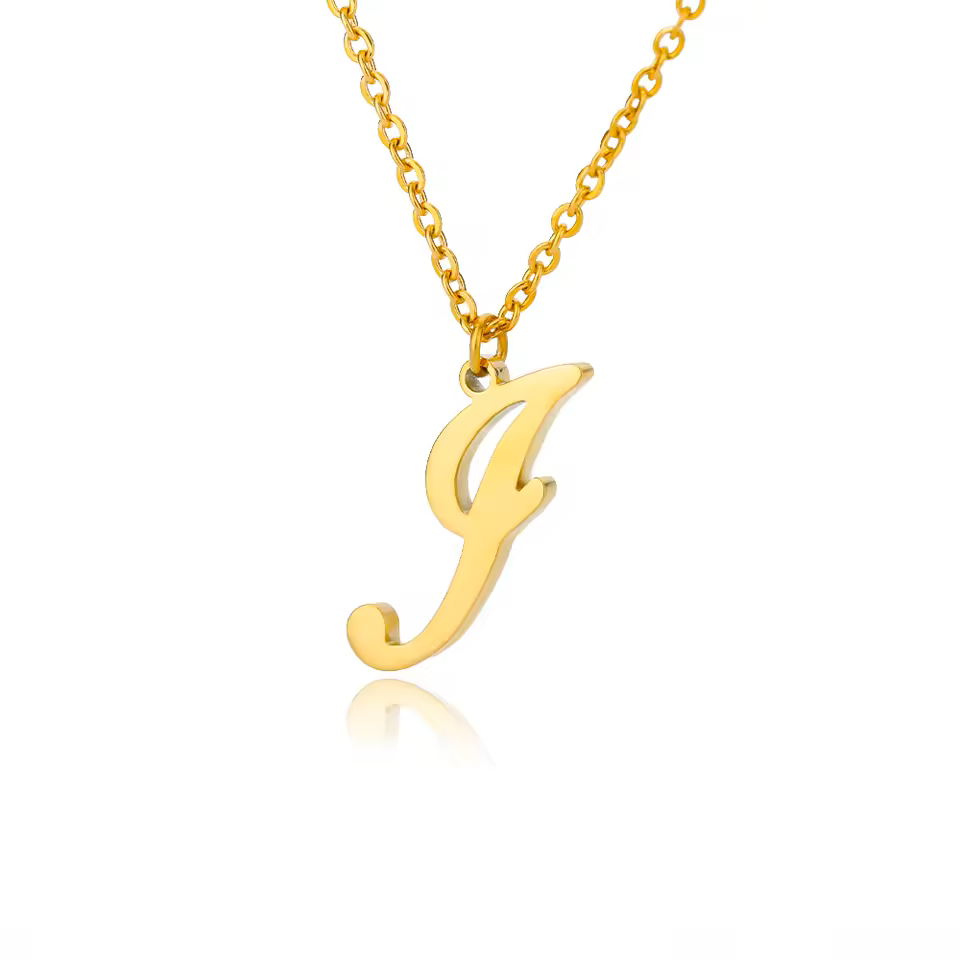 Dainty Initial Letter Necklaces For Women Gold Color Minimalist Stainless Steel Initial Necklace