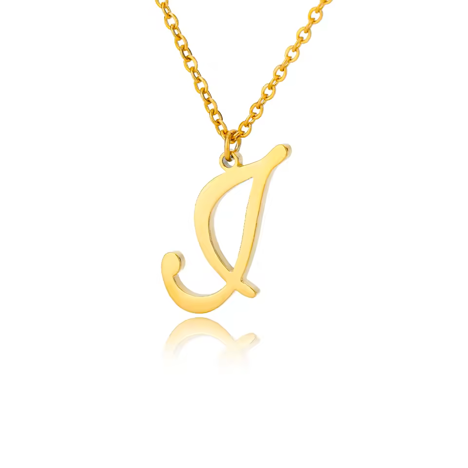 Dainty Initial Letter Necklaces For Women Gold Color Minimalist Stainless Steel Initial Necklace