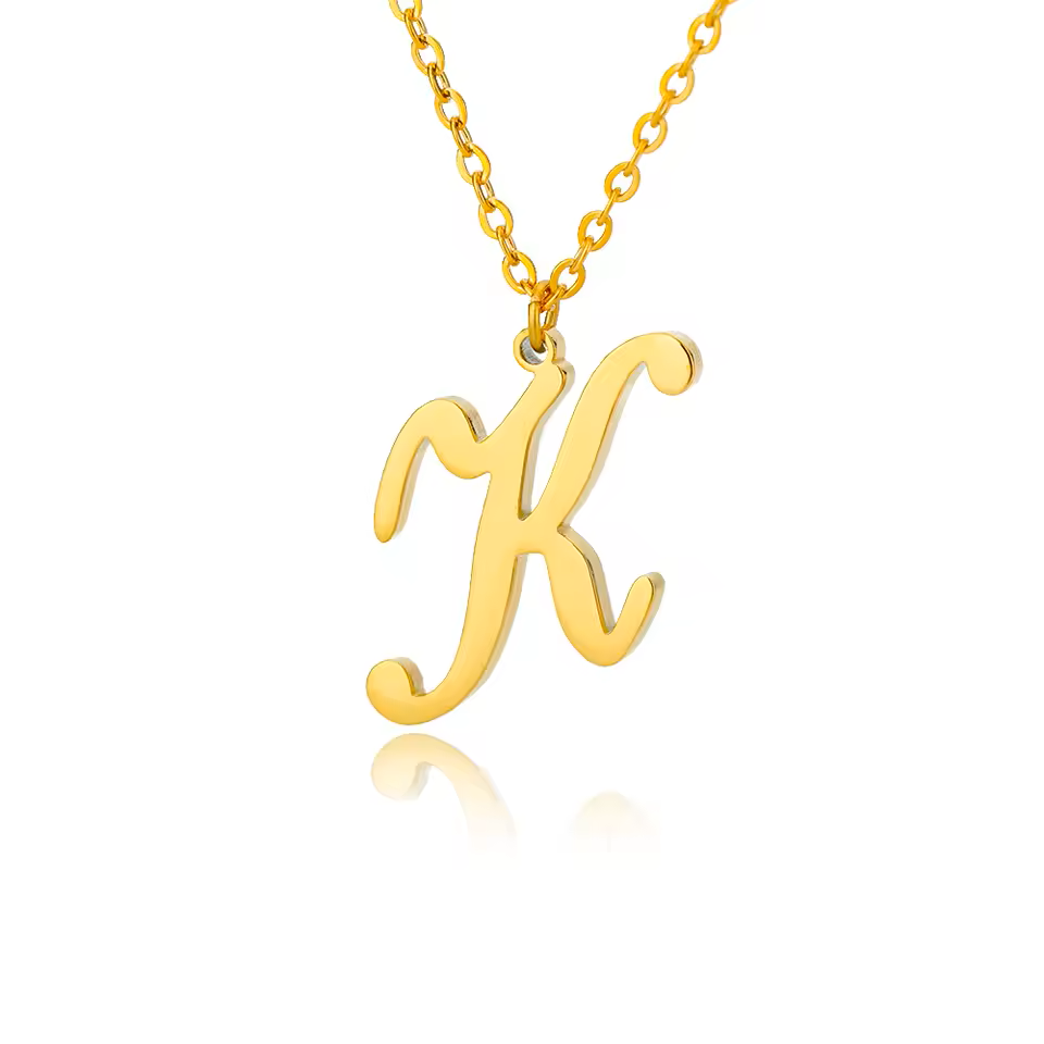 Dainty Initial Letter Necklaces For Women Gold Color Minimalist Stainless Steel Initial Necklace