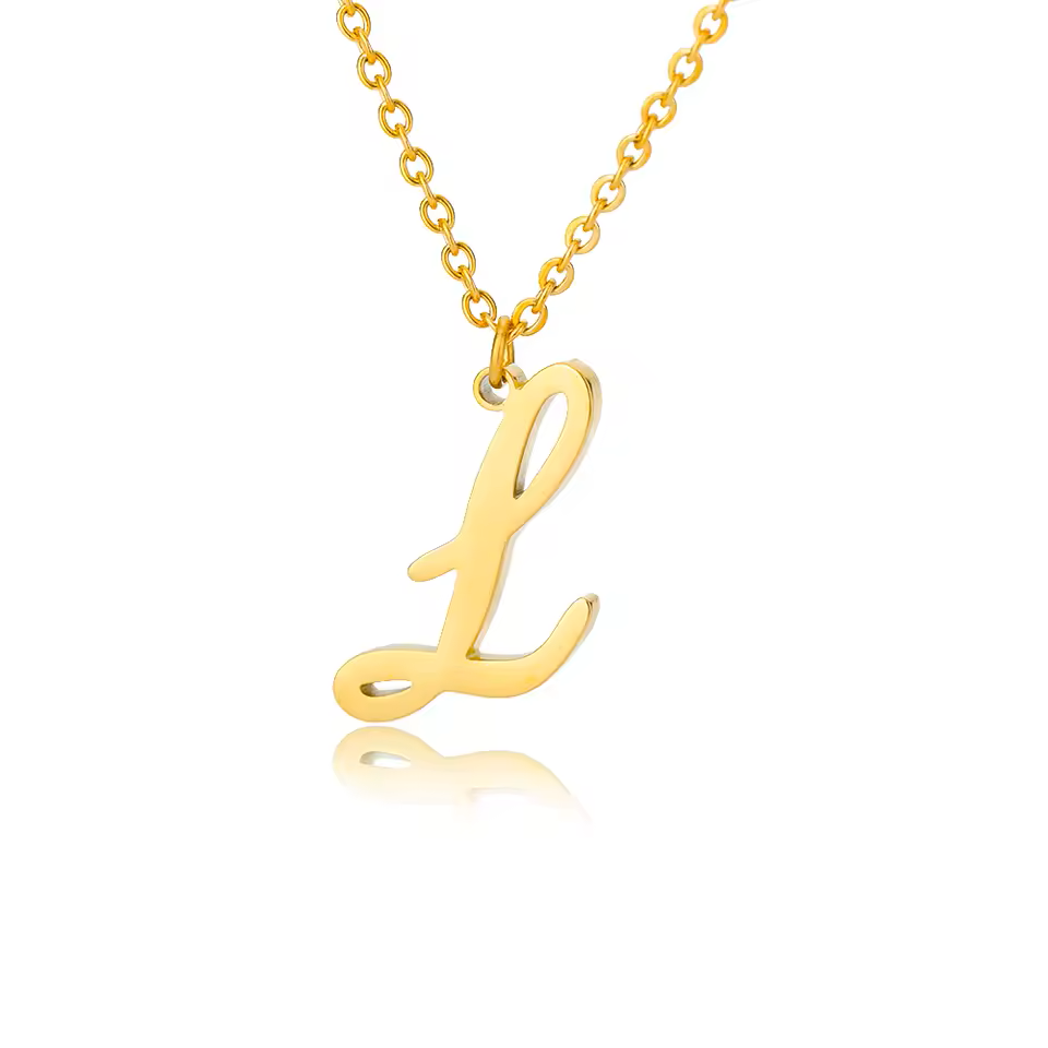 Dainty Initial Letter Necklaces For Women Gold Color Minimalist Stainless Steel Initial Necklace