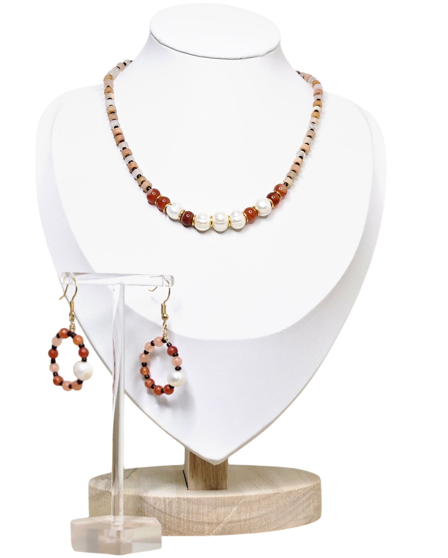 Elegant River Pearl & Aventurine Necklace