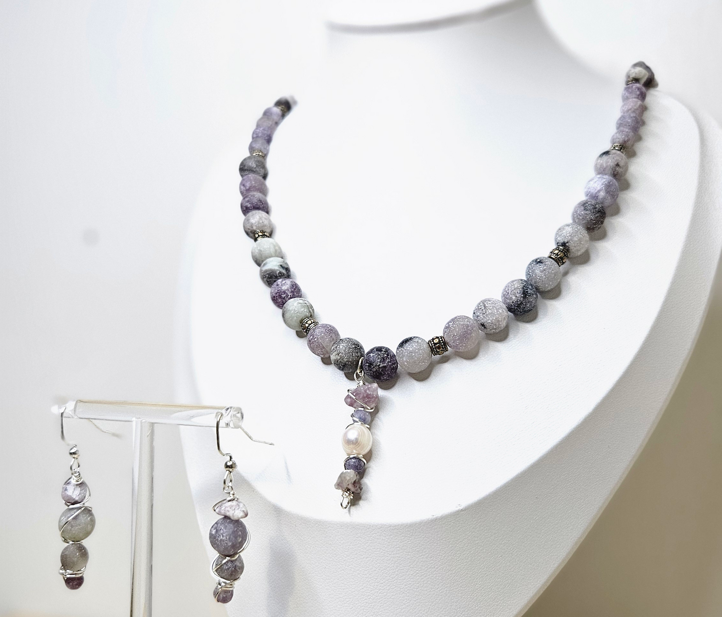 Amethyst Necklace and Earrings