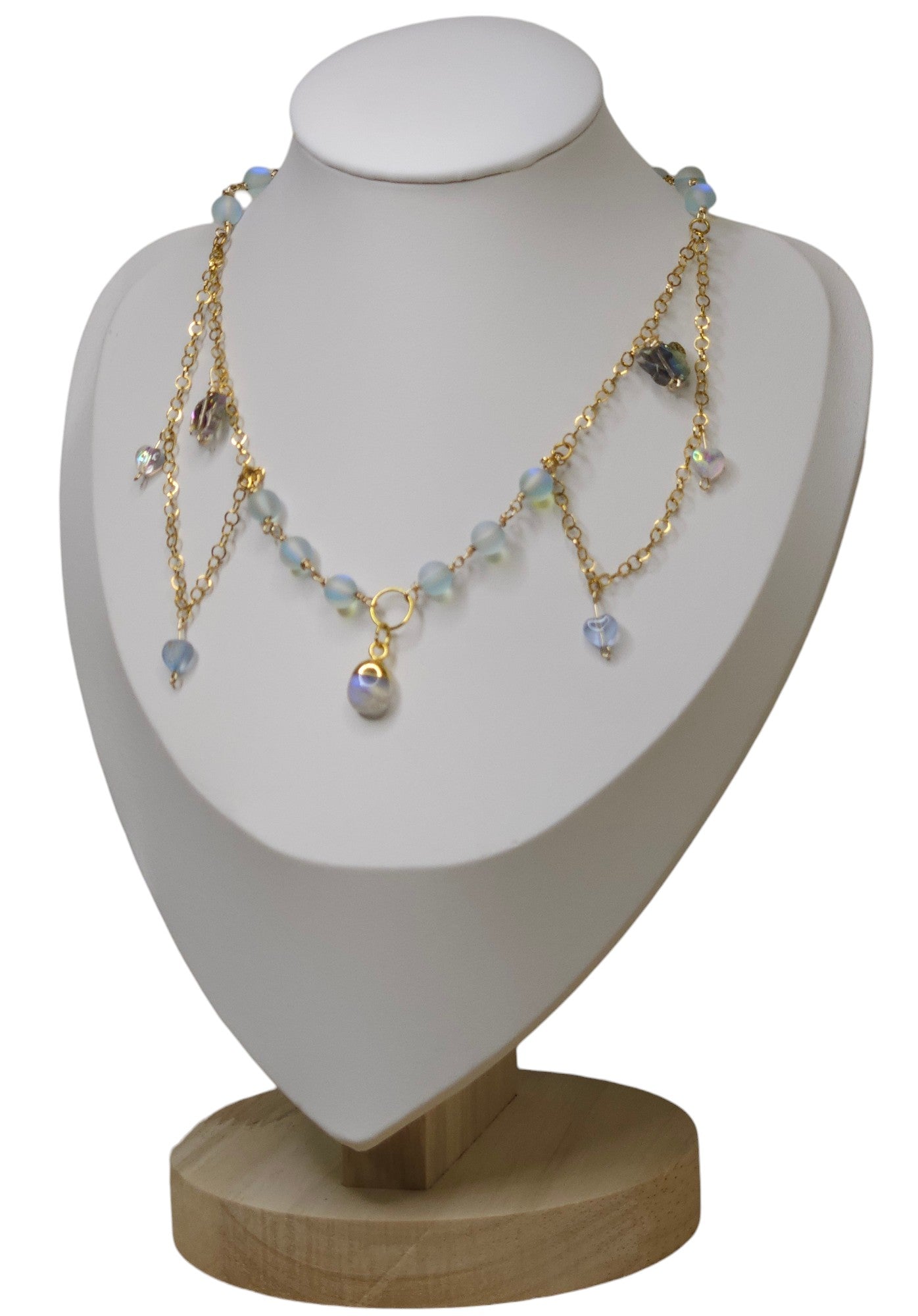 Ethereal Cascade Opal Multi-Chain Necklace