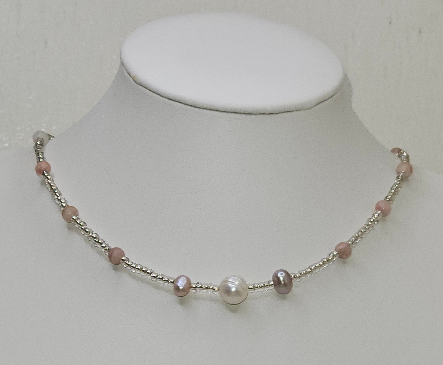Silver & Pearl Minimalist Choker