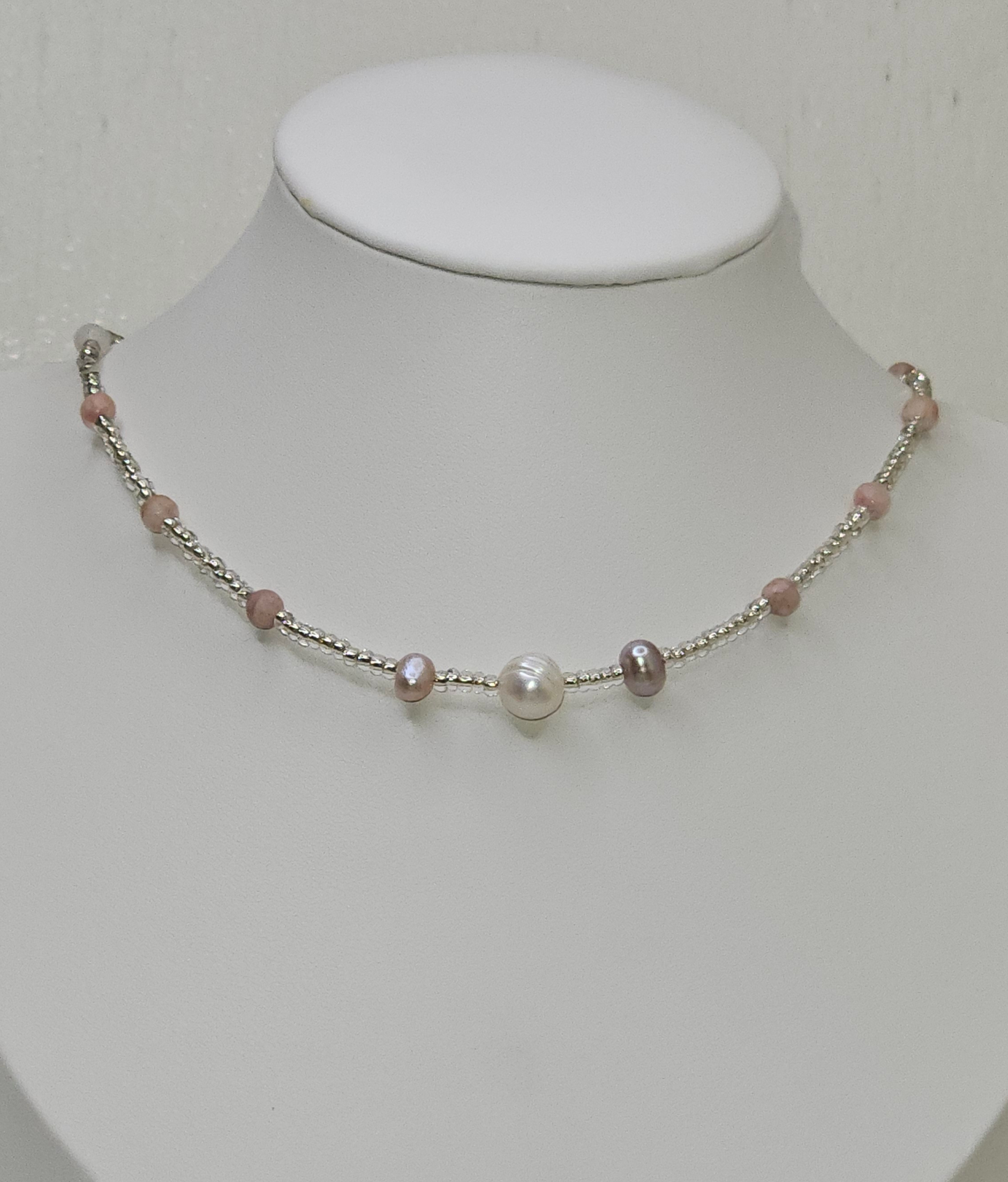 Silver & Pearl Minimalist Choker
