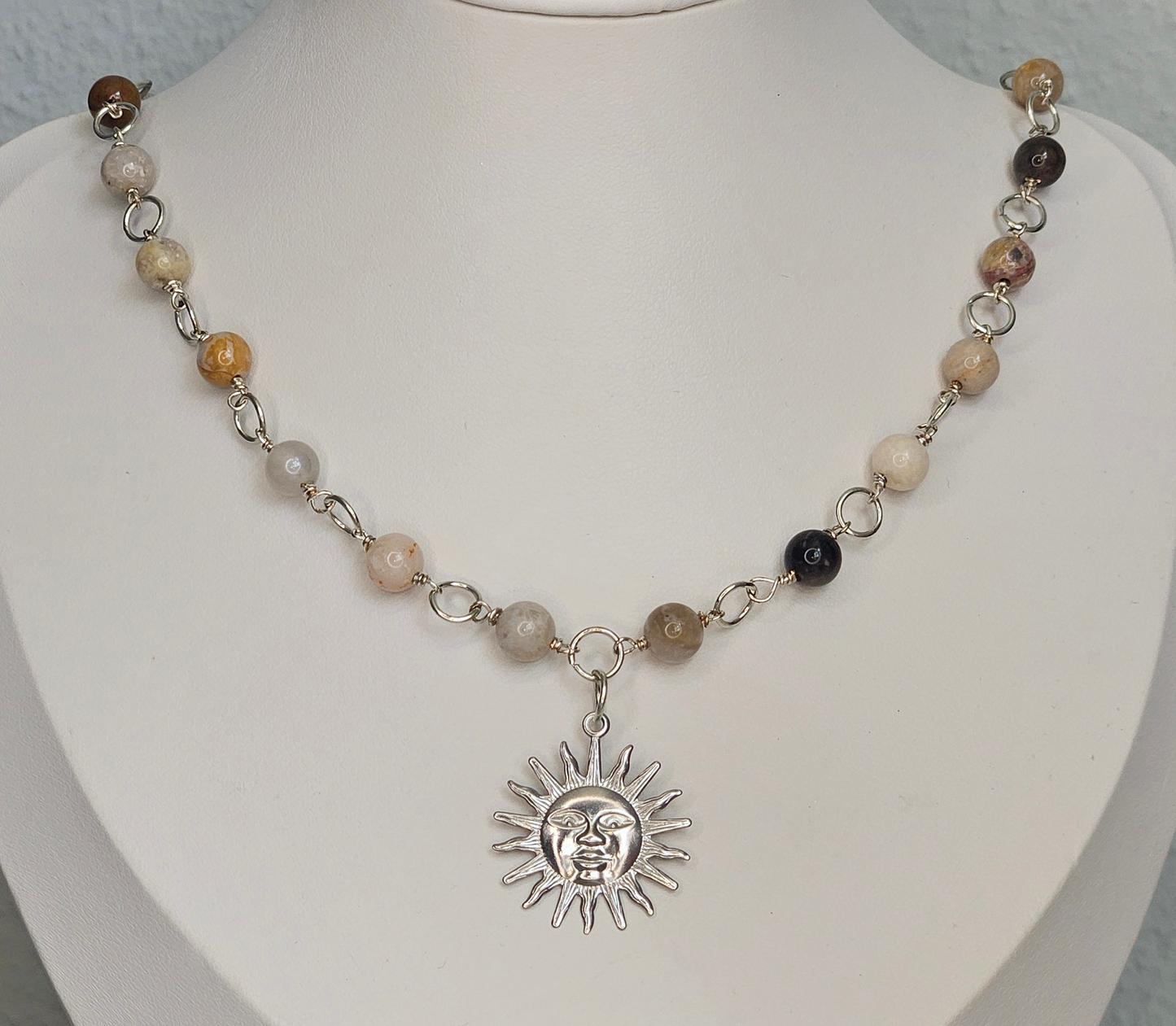 Tiger Eye Agate Jewelry Set 2 piece necklace and earrings