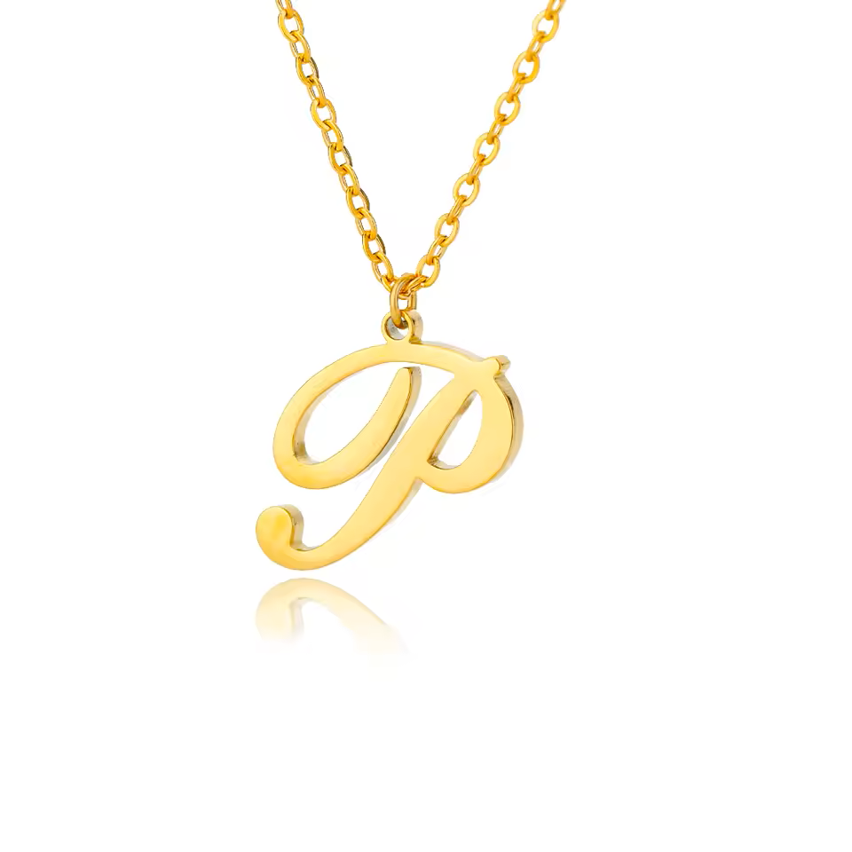 Dainty Initial Letter Necklaces For Women Gold Color Minimalist Stainless Steel Initial Necklace