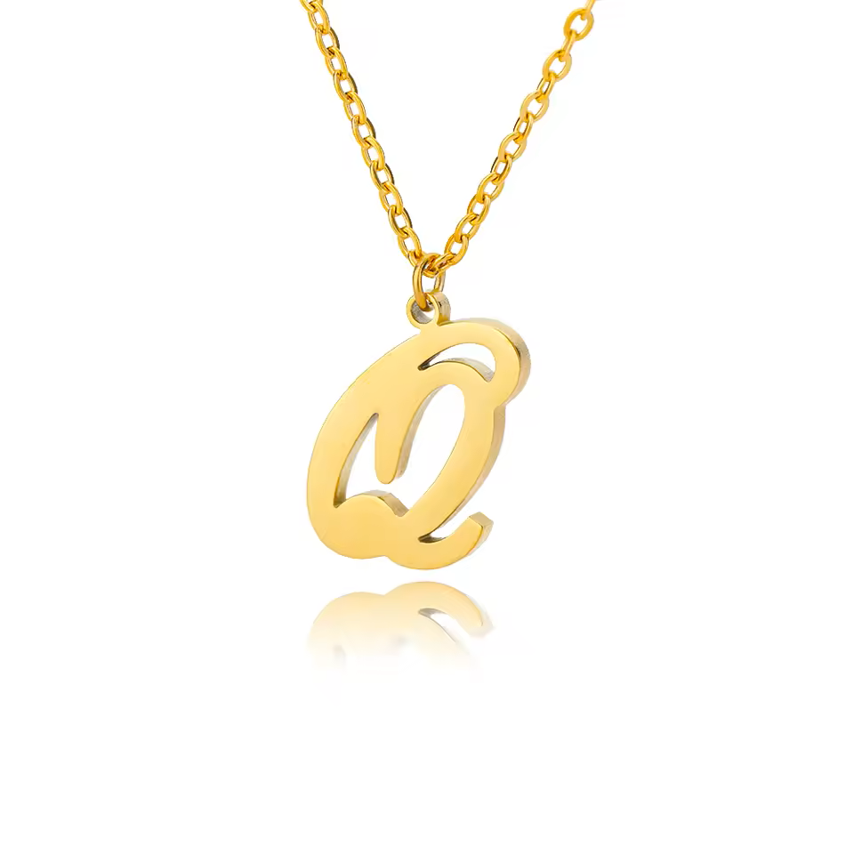 Dainty Initial Letter Necklaces For Women Gold Color Minimalist Stainless Steel Initial Necklace