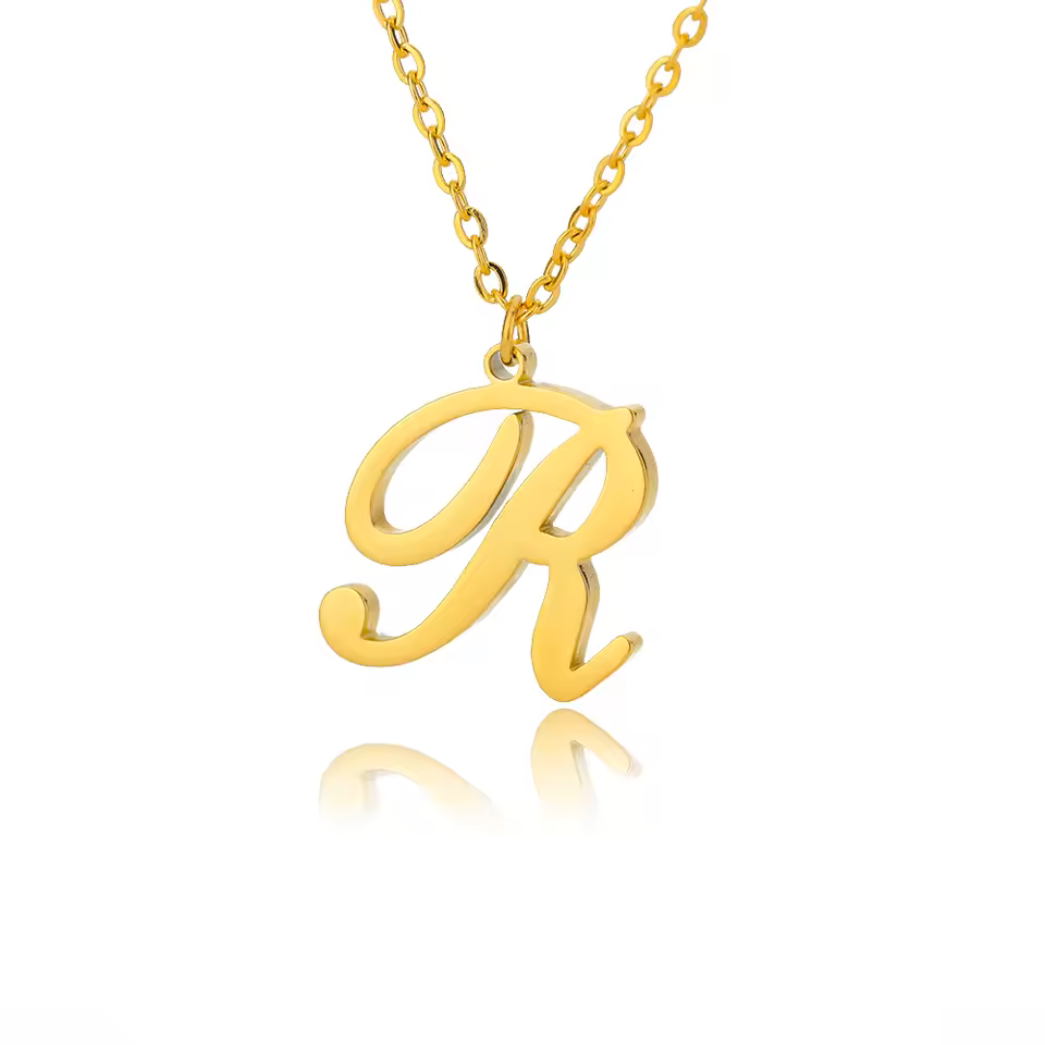 Dainty Initial Letter Necklaces For Women Gold Color Minimalist Stainless Steel Initial Necklace