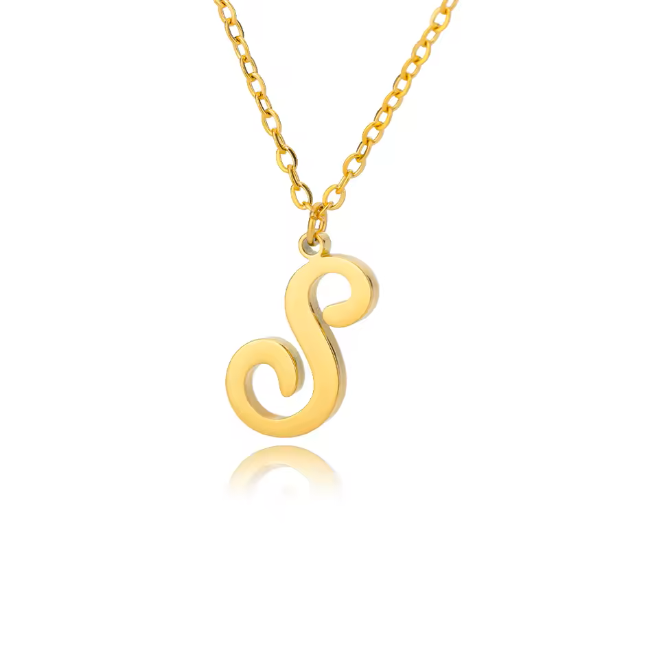 Dainty Initial Letter Necklaces For Women Gold Color Minimalist Stainless Steel Initial Necklace