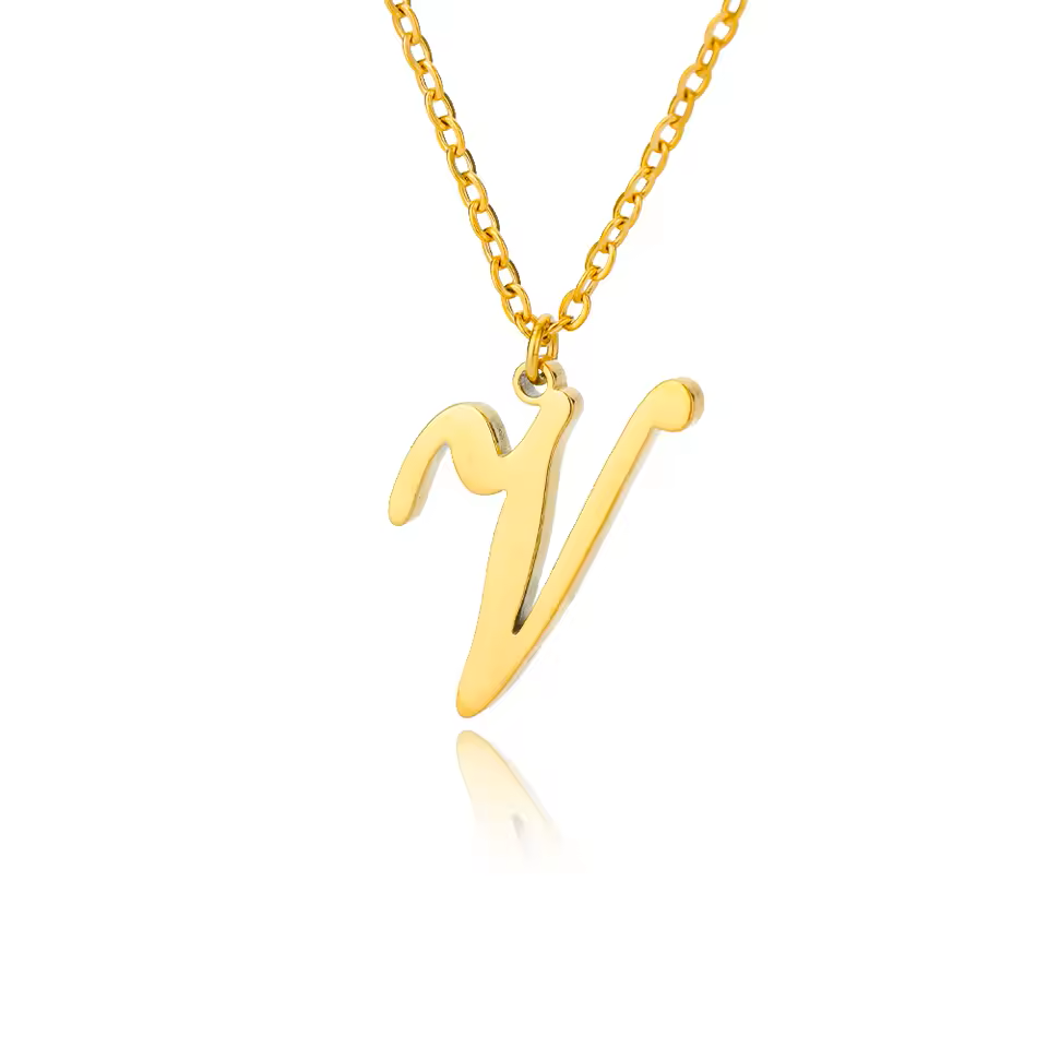 Dainty Initial Letter Necklaces For Women Gold Color Minimalist Stainless Steel Initial Necklace