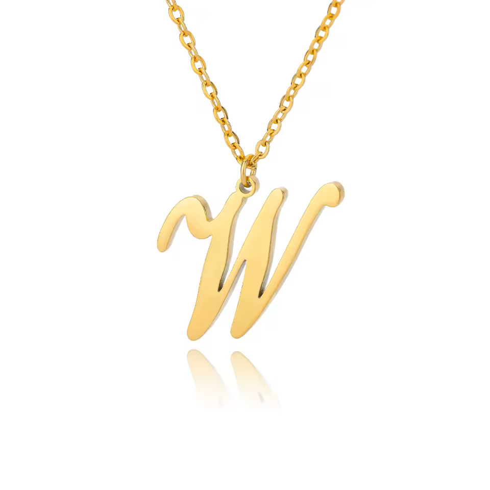 Dainty Initial Letter Necklaces For Women Gold Color Minimalist Stainless Steel Initial Necklace