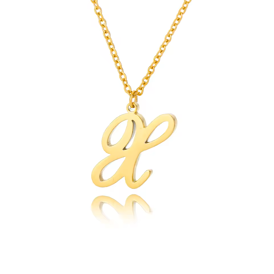 Dainty Initial Letter Necklaces For Women Gold Color Minimalist Stainless Steel Initial Necklace
