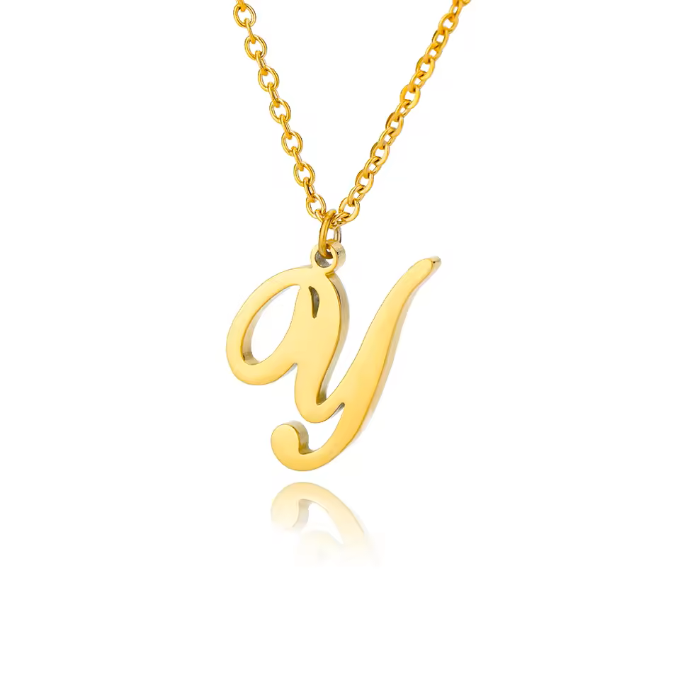 Dainty Initial Letter Necklaces For Women Gold Color Minimalist Stainless Steel Initial Necklace