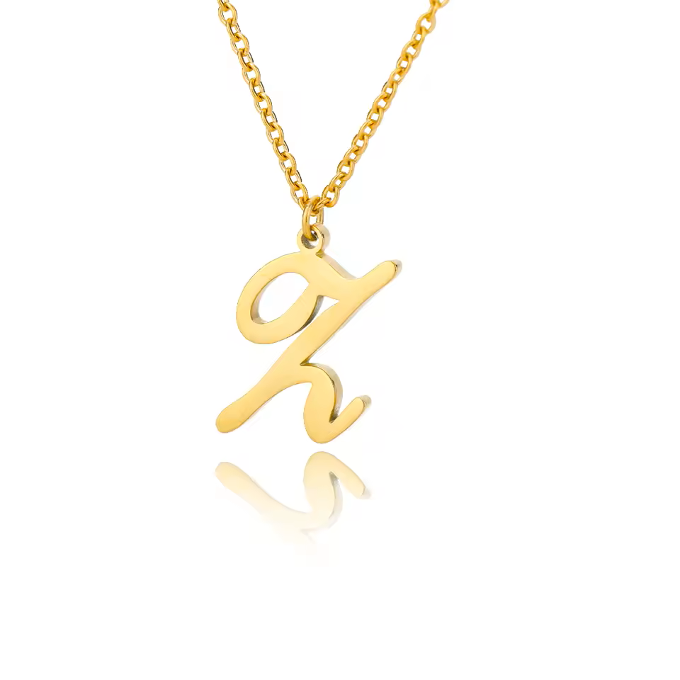 Dainty Initial Letter Necklaces For Women Gold Color Minimalist Stainless Steel Initial Necklace