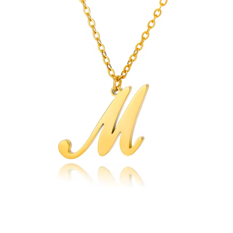Dainty Initial Letter Necklaces For Women Gold Color Minimalist Stainless Steel Initial Necklace