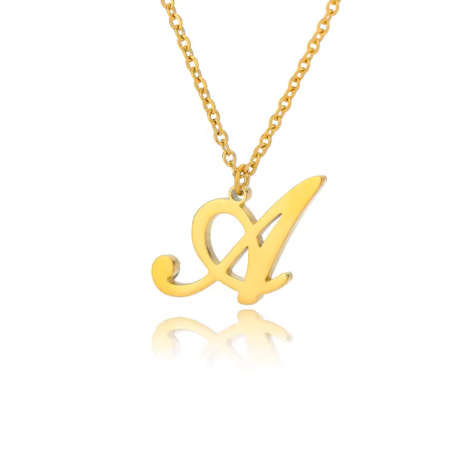 Dainty Initial Letter Necklaces For Women Gold Color Minimalist Stainless Steel Initial Necklace