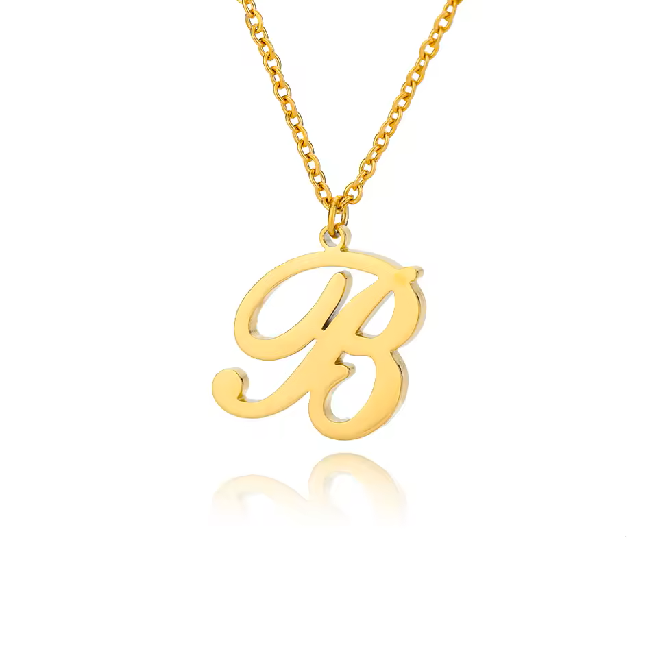 Dainty Initial Letter Necklaces For Women Gold Color Minimalist Stainless Steel Initial Necklace