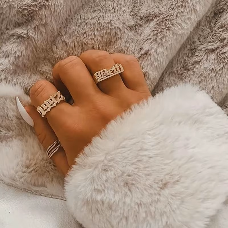Personalized Hip Hop Name Ring Custom High Quality Stainless Steel Letter Unisex Accessories Charm Jewelry Gift For Men/Women