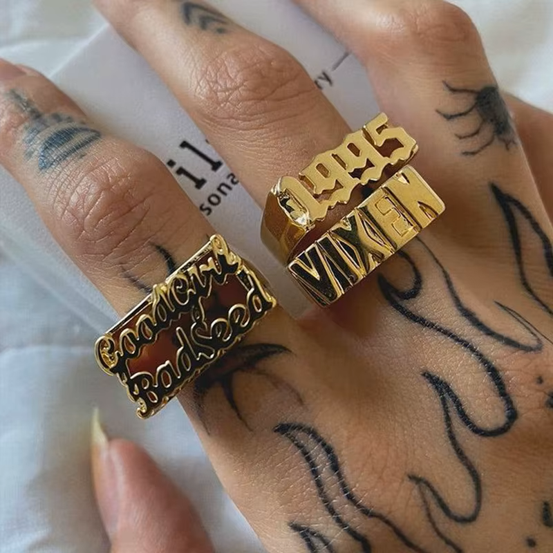Personalized Hip Hop Name Ring Custom High Quality Stainless Steel Letter Unisex Accessories Charm Jewelry Gift For Men/Women
