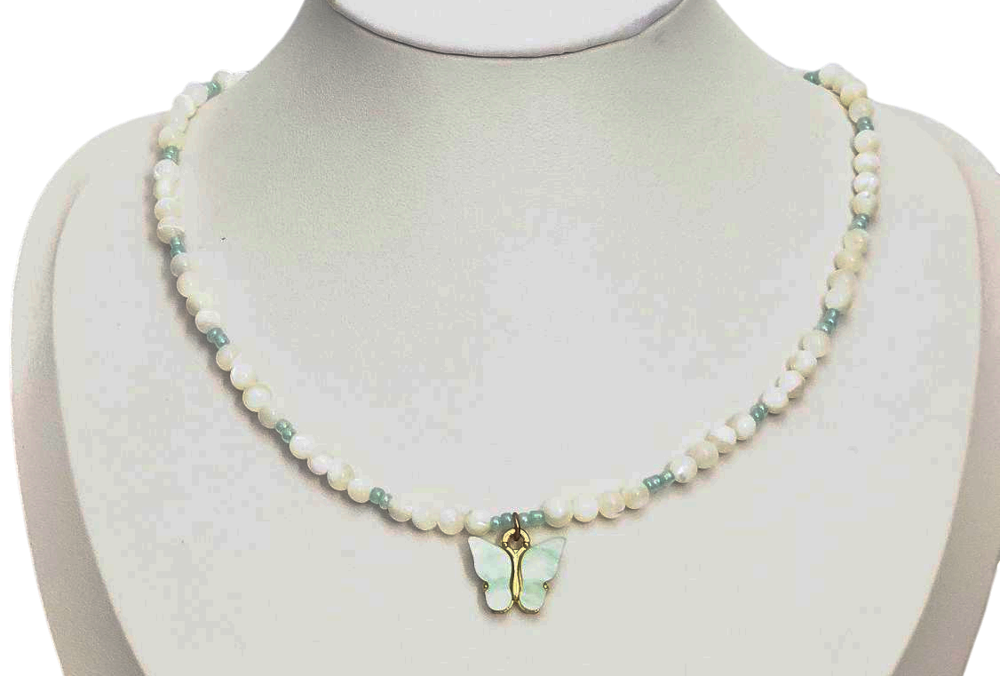 Butterfly Charm Beaded Necklace – Handmade, Elegant, and Trendy
