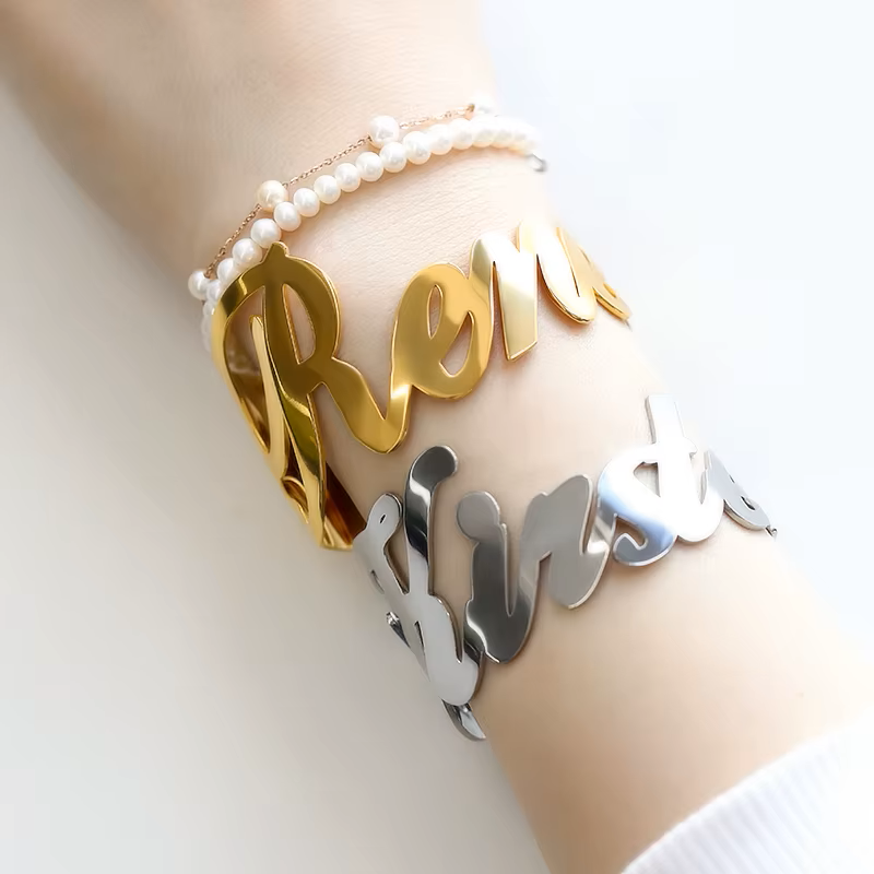 Big Custom Name Bracelet Stainless Steel Jewelry