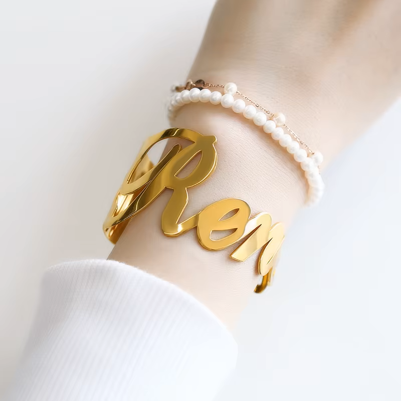 Big Custom Name Bracelet Stainless Steel Jewelry