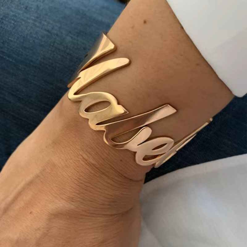 Big Custom Name Bracelet Stainless Steel Jewelry