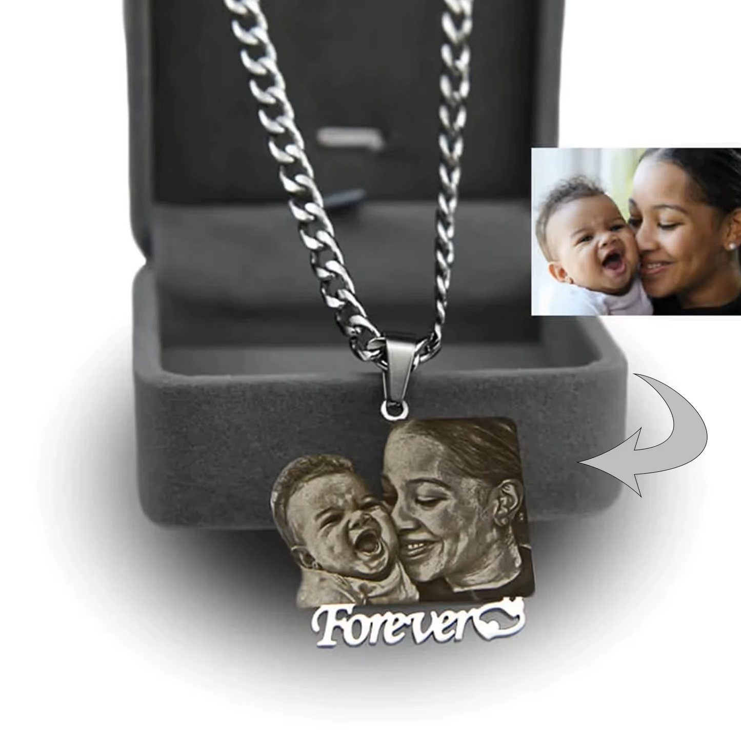 Custom Photo Engraved Necklace