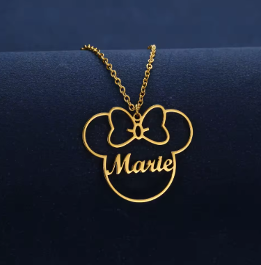 Kids Custom Pendant Minnie Custom Name Necklace
