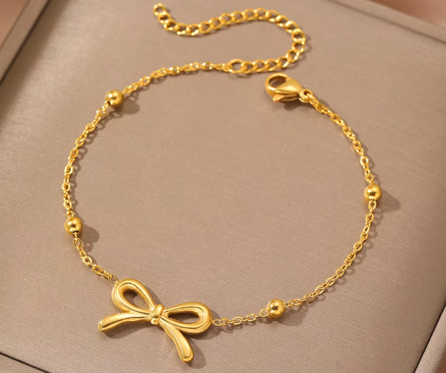 Stainless Steel Bracelets Exquisite Fashion Three-dimensional Bow Chain Cute Bracelets