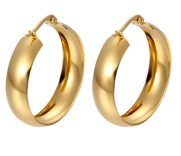 Chunky Hoop Earrings For Women Wide Round Earrings Hoops