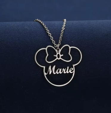 Kids Custom Pendant Minnie Custom Name Necklace
