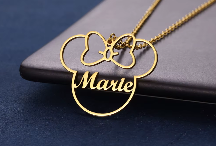 Kids Custom Pendant Minnie Custom Name Necklace