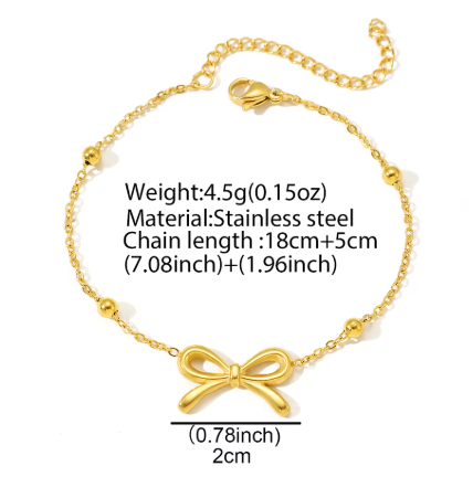 Stainless Steel Bracelets Exquisite Fashion Three-dimensional Bow Chain Cute Bracelets