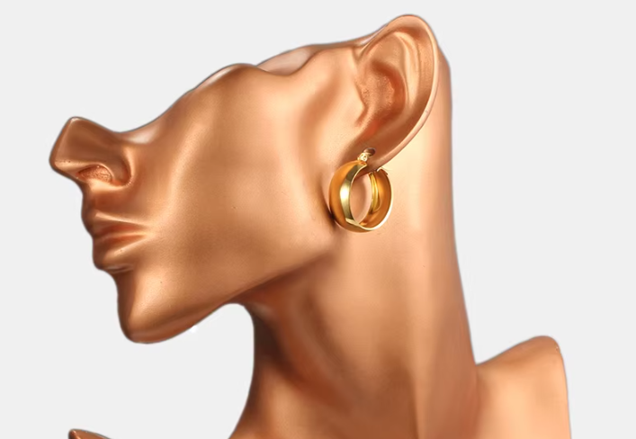 Chunky Hoop Earrings For Women Wide Round Earrings Hoops