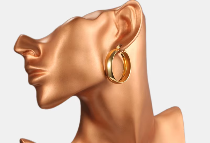 Chunky Hoop Earrings For Women Wide Round Earrings Hoops
