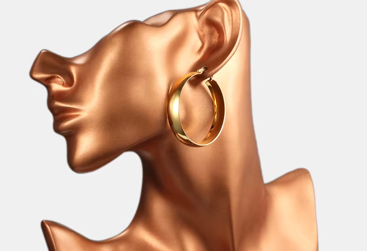 Chunky Hoop Earrings For Women Wide Round Earrings Hoops