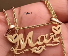 Custom Name Nameplate 18K Gold Pendent Personalized Jewelry Stainless Steel Necklaces For Women/Men,Child 4 styles