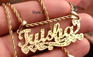 Custom Name Nameplate 18K Gold Pendent Personalized Jewelry Stainless Steel Necklaces For Women/Men,Child 4 styles