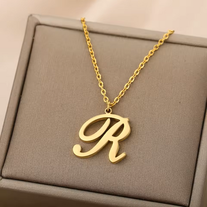 Dainty Initial Letter Necklaces For Women Gold Color Minimalist Stainless Steel Initial Necklace
