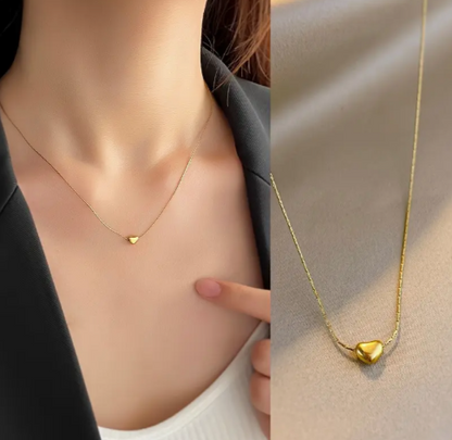 Elegant Heart Pendant Necklace for Women Thin Chain Box
