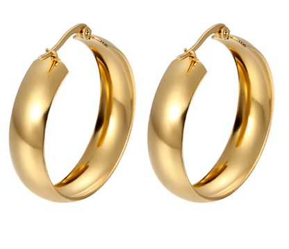 Chunky Hoop Earrings For Women Wide Round Earrings Hoops
