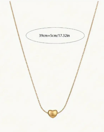 Elegant Heart Pendant Necklace for Women Thin Chain Box