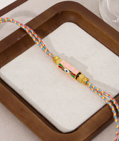 Braided Rope Pendant Necklace with Letter Charms for Women